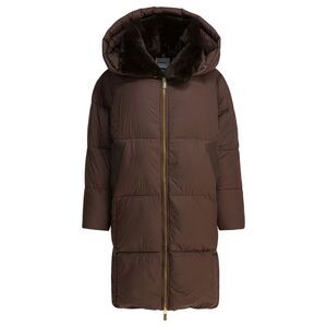Max&Moi Women Long Down Jacket With Over Hood